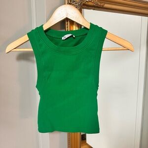 Zara Bright Green Ribbed Tank